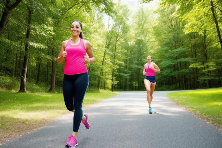Eine Person, die in der Natur joggt, um gesunden Stoffwechsel und Gewichtsverlust zu symbolisieren.